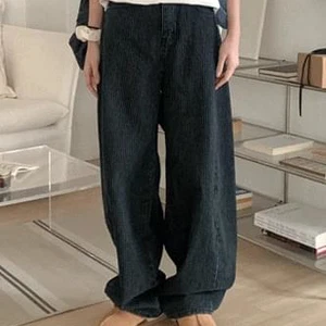 마비에 스트라이프 벌룬 데님팬츠